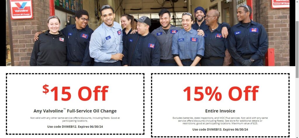 Valvoline instant oil change coupon discounts and benefits